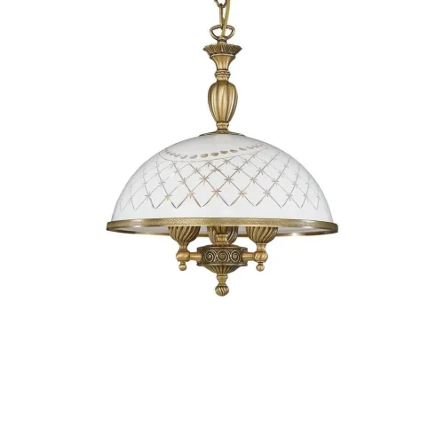 Люстра подвесная  L 7002/38 Reccagni Angelo белая на 3 лампы, основание античное бронза в стиле классический  фото 2